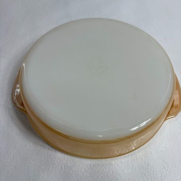 Vintage Fire King Anchor Hocking Peach Lustr 8” Cake Baking Casserole Dish #450 - Picture 7 of 10